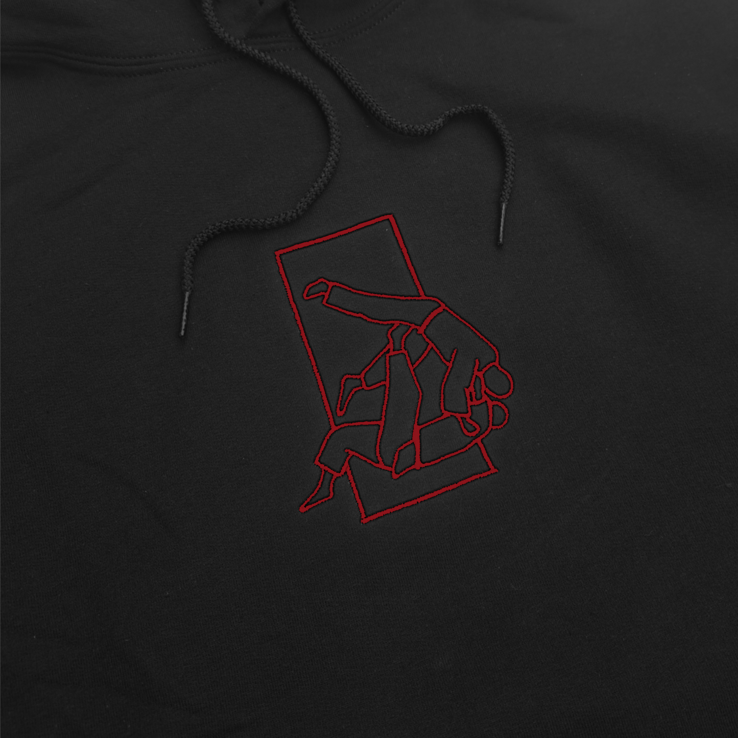'Sutemi' Embroidered Hoodie - Black &  Red
