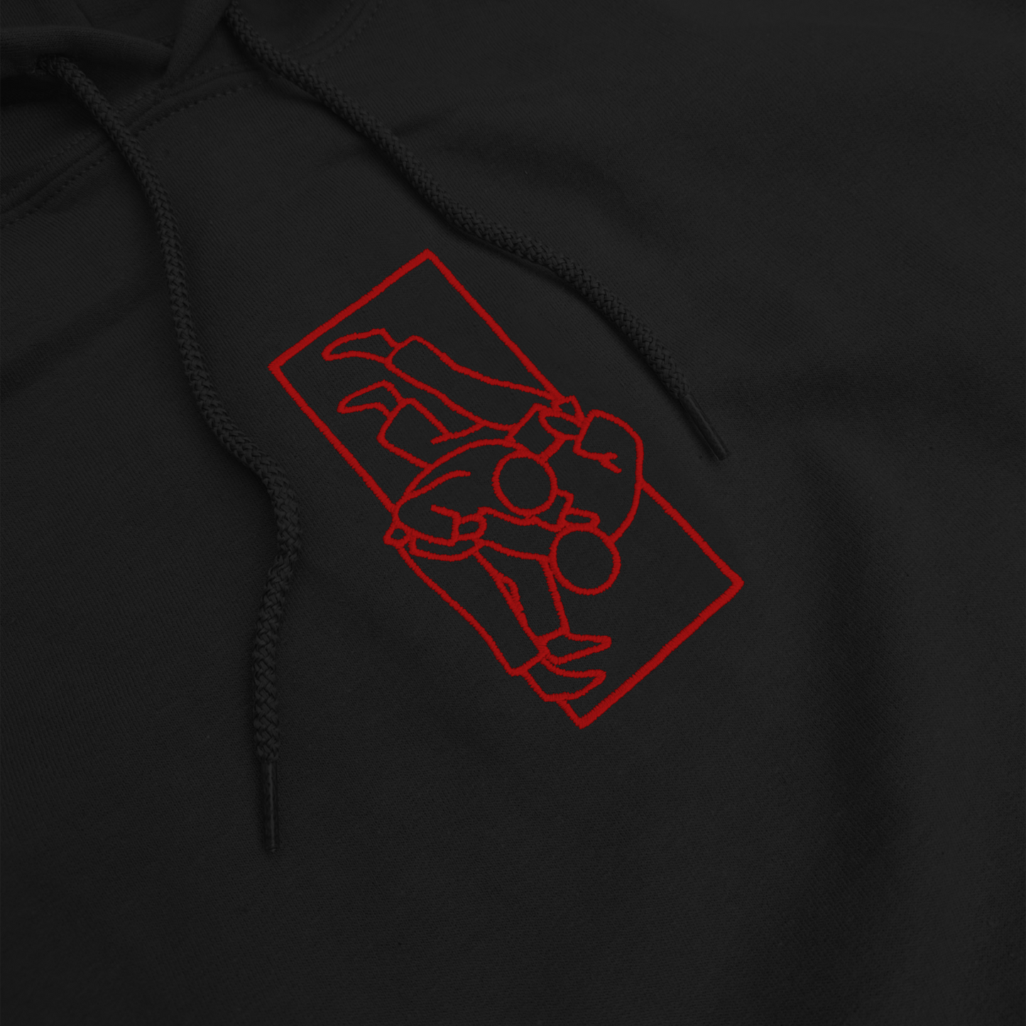 'Tachi' Embroidered Hoodie - Black &  Red