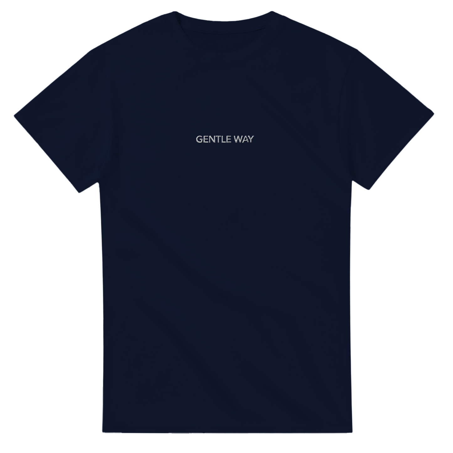 'Gentle Way' Embroidered T-shirt - Navy & White
