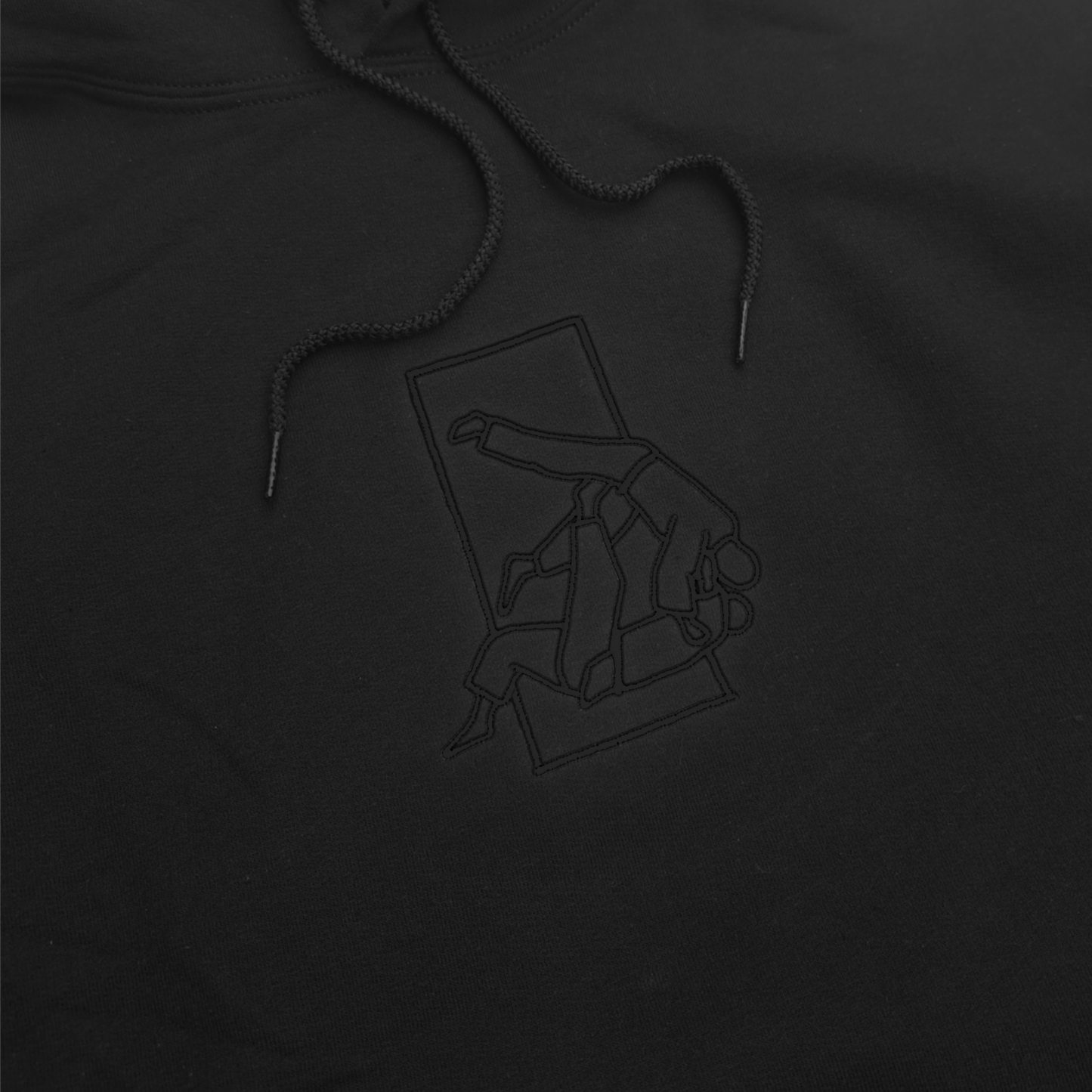 'Sutemi' Embroidered Hoodie - All Black