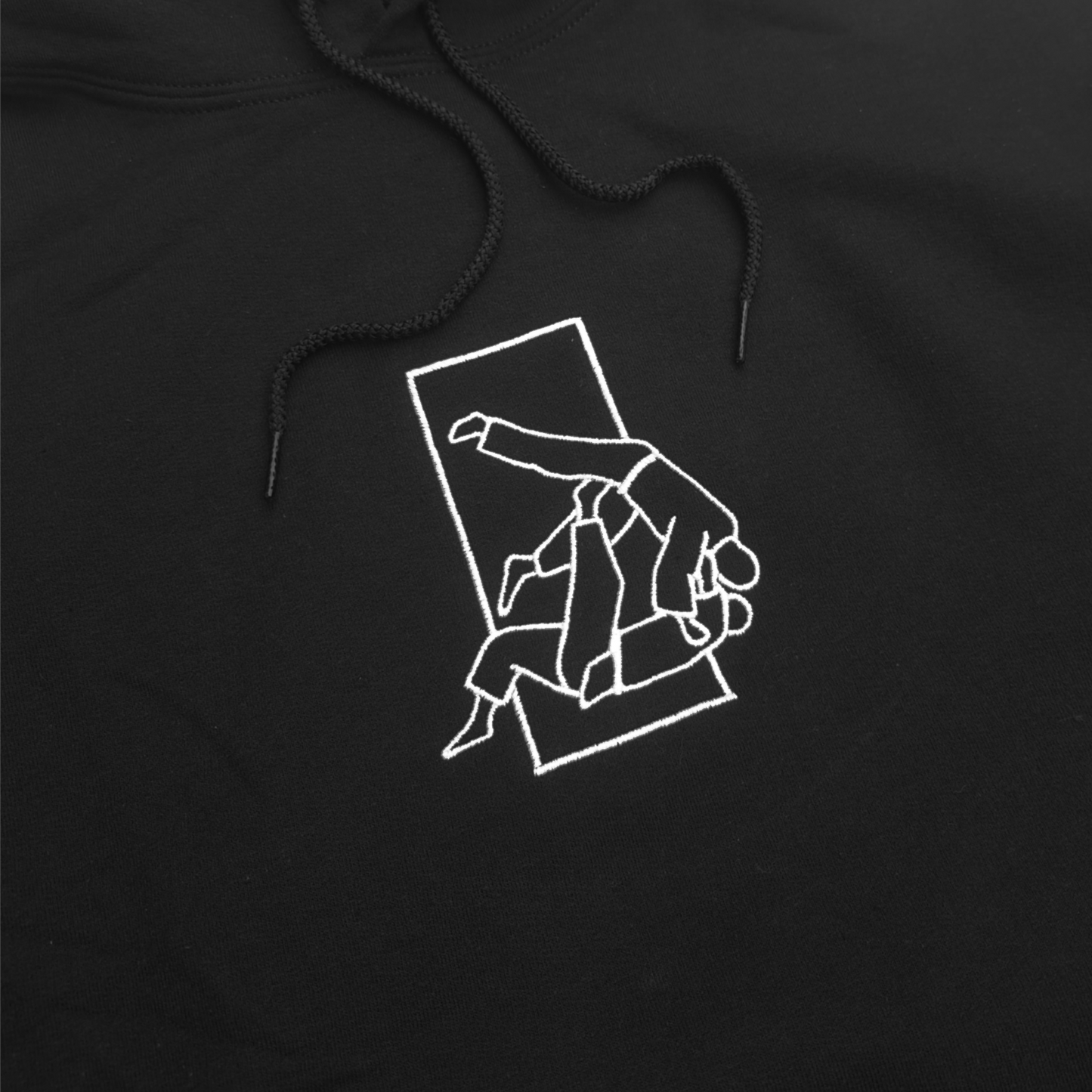 'Sutemi' Embroidered Hoodie - Black & White