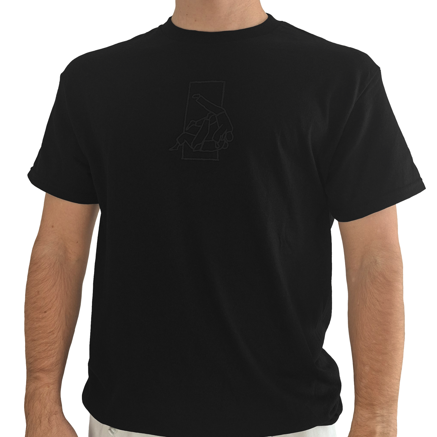 'Sutemi' Embroidered T-shirt - All Black