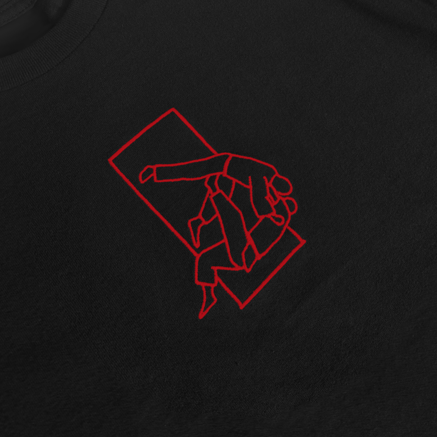'Sutemi' Embroidered T-shirt - Black & Red