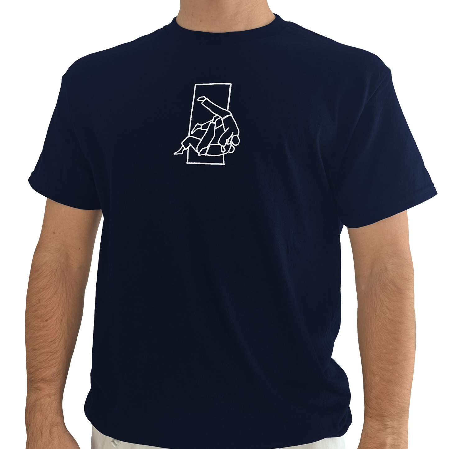 'Sutemi' Embroidered T-shirt - Navy & White