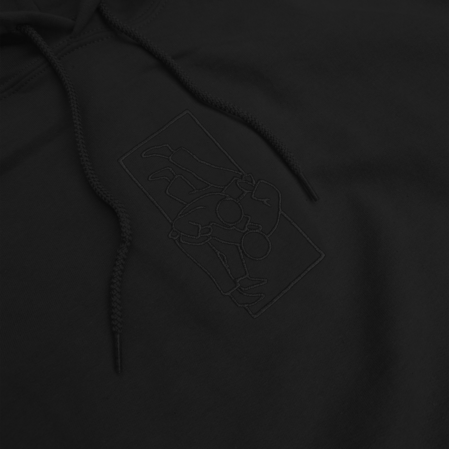'Tachi' Embroidered Hoodie - All Black