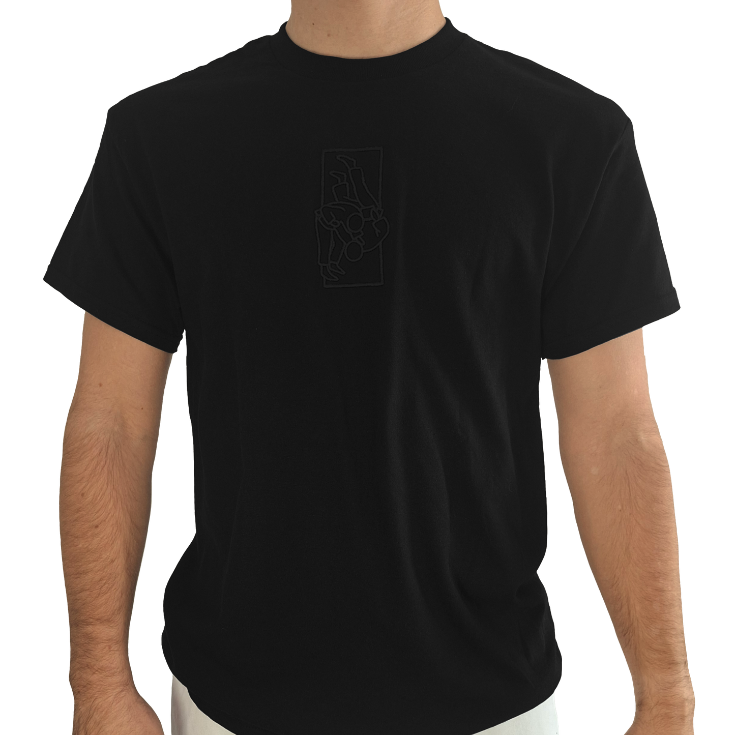 'Tachi'  Embroidered T-shirt - All Black