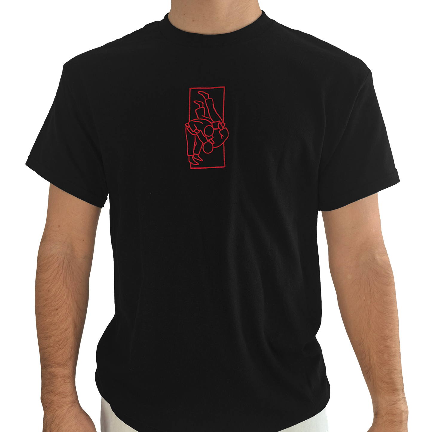 'Tachi' Embroidered T-shirt - Black & Red