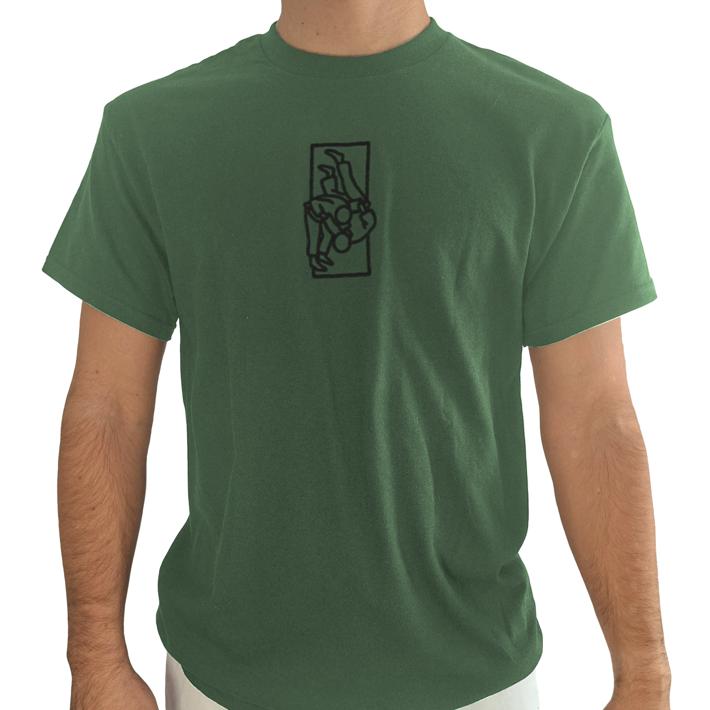 'Tachi' Embroidered T-shirt - Military Green & Black