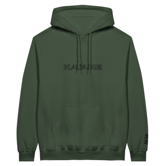 'KATAME' Embroidered Hoodie - Military Green & Black