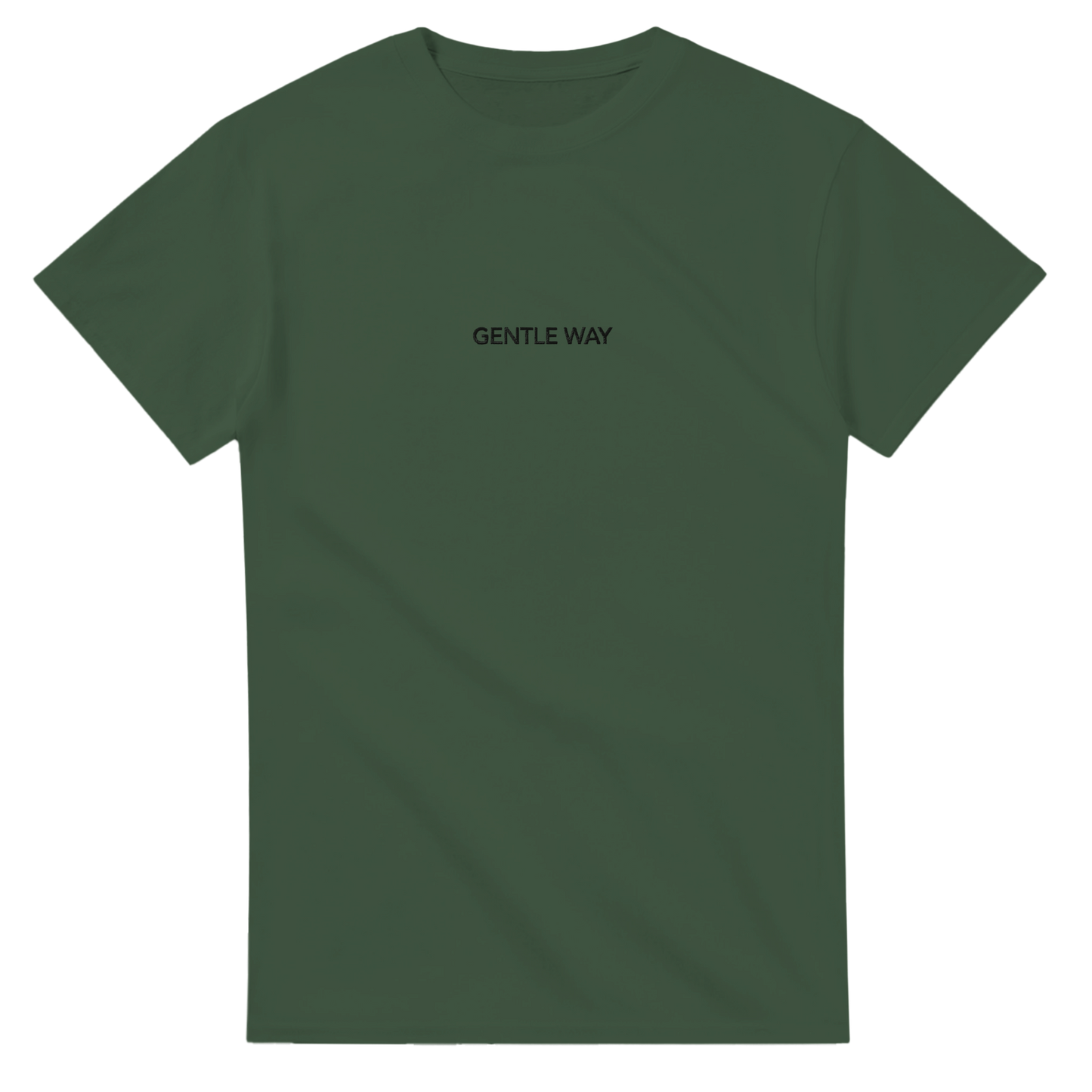 'Gentle Way' Embroidered T-shirt - Military Green & Black