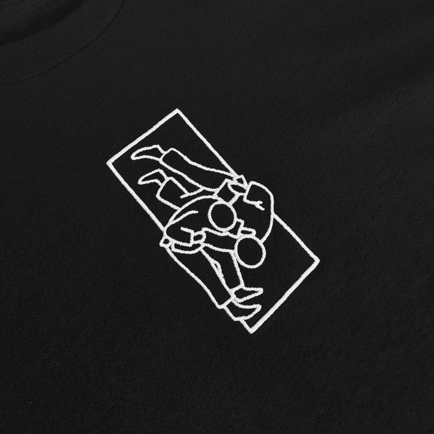 'Tachi'  Embroidered T-shirt - Black & White