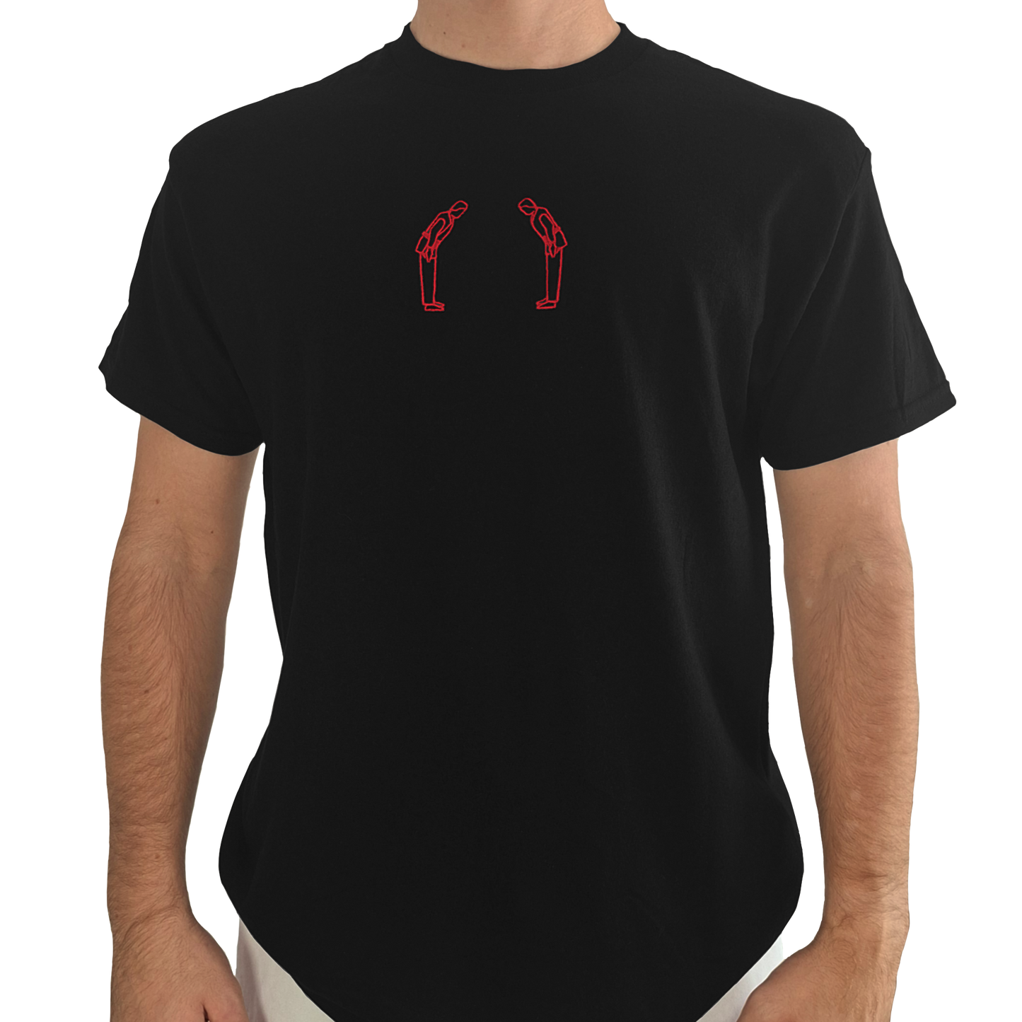 'Rei' Embroidered T-shirt - Black & Red