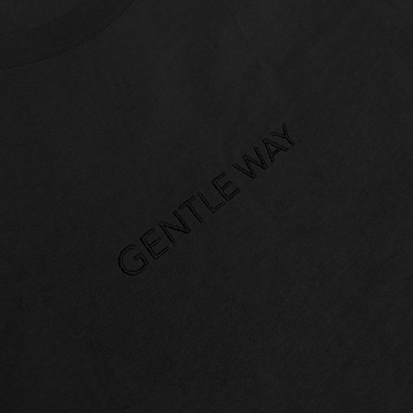 'Gentle Way' Embroidered T-shirt - All Black