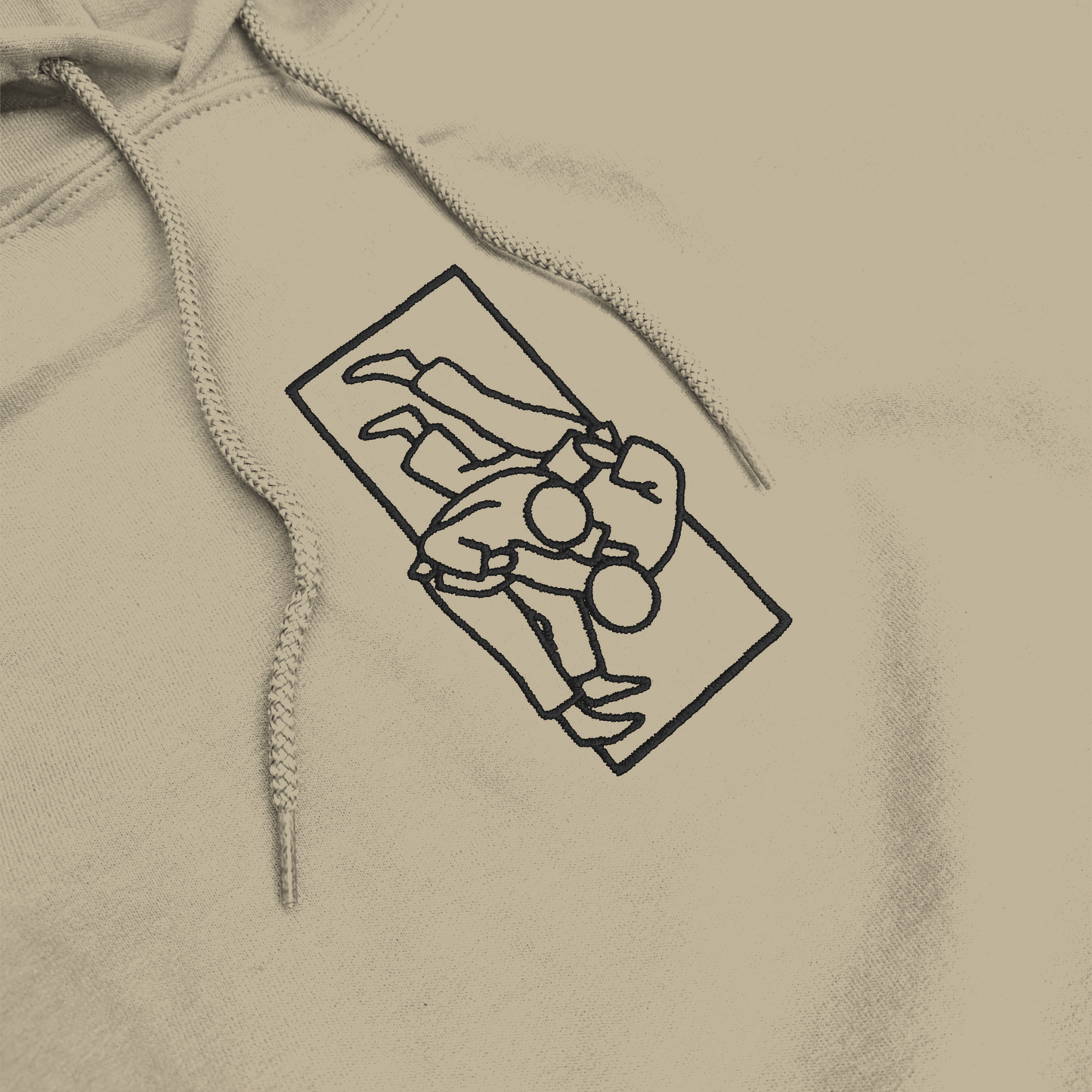 'Tachi' Embroidered Hoodie - Sand & Black