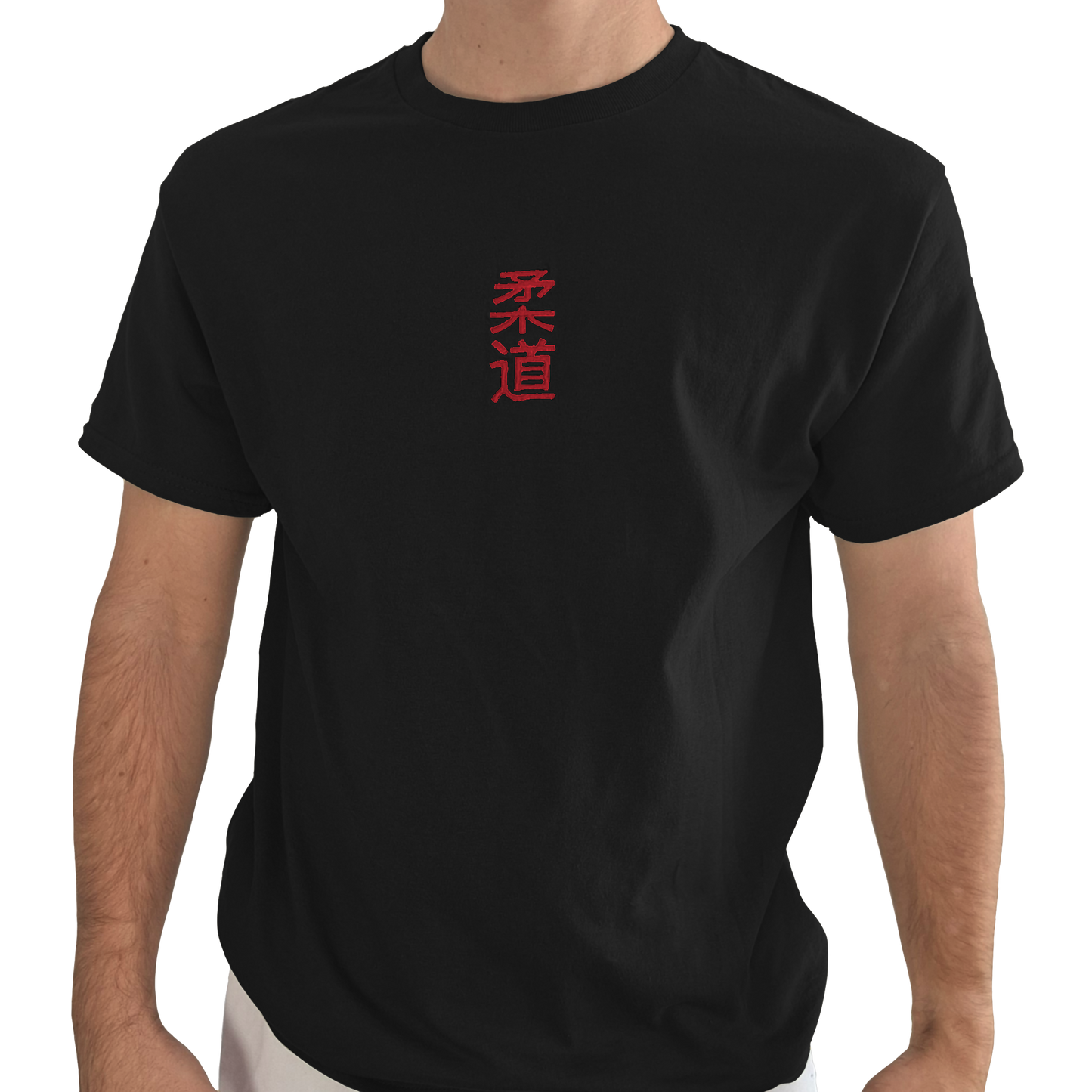 'Kanji' Embroidered T-shirt - Black & Red