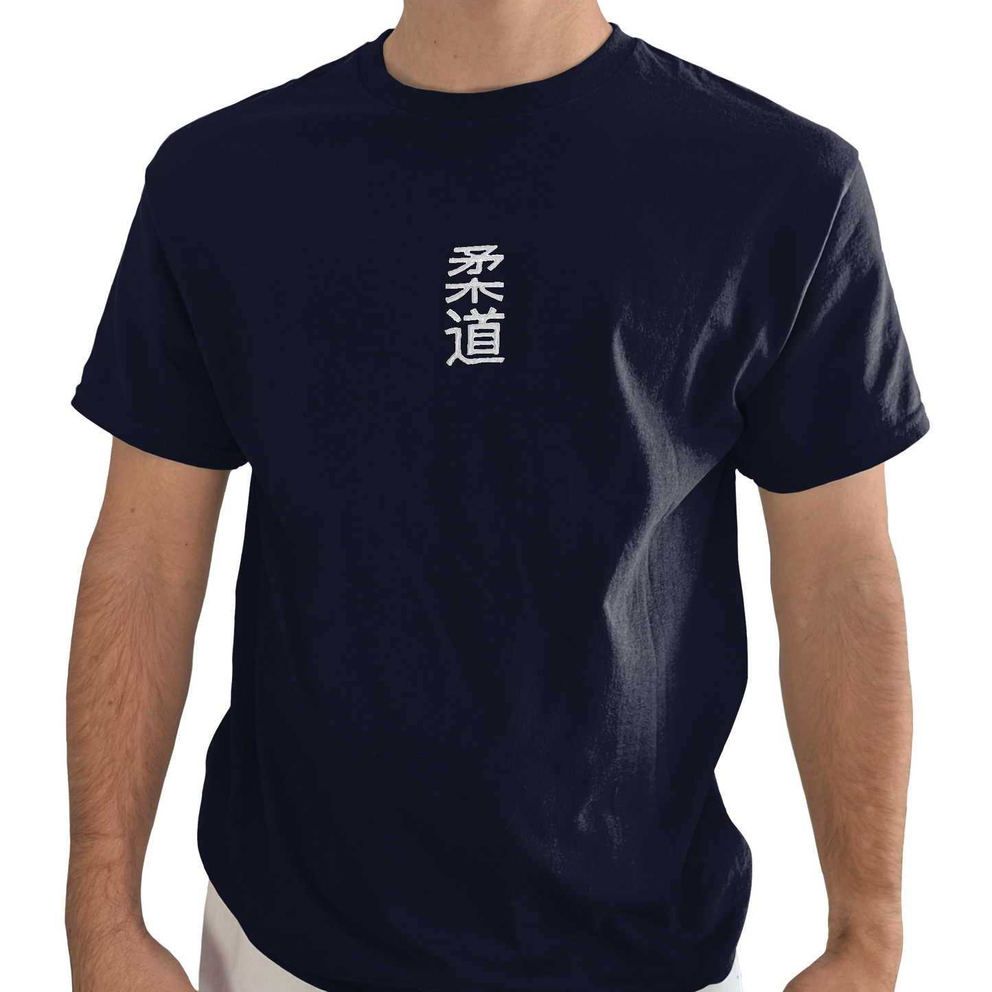 'Kanji' Embroidered T-shirt - Navy & White