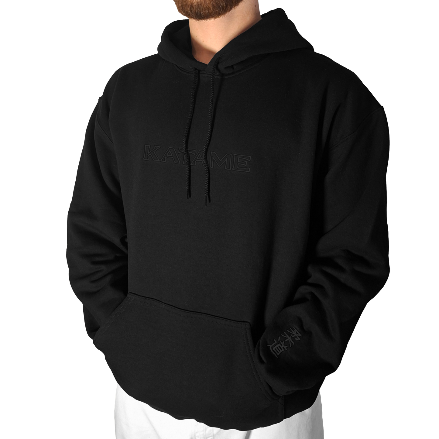 'KATAME' Embroidered Hoodie - All Black