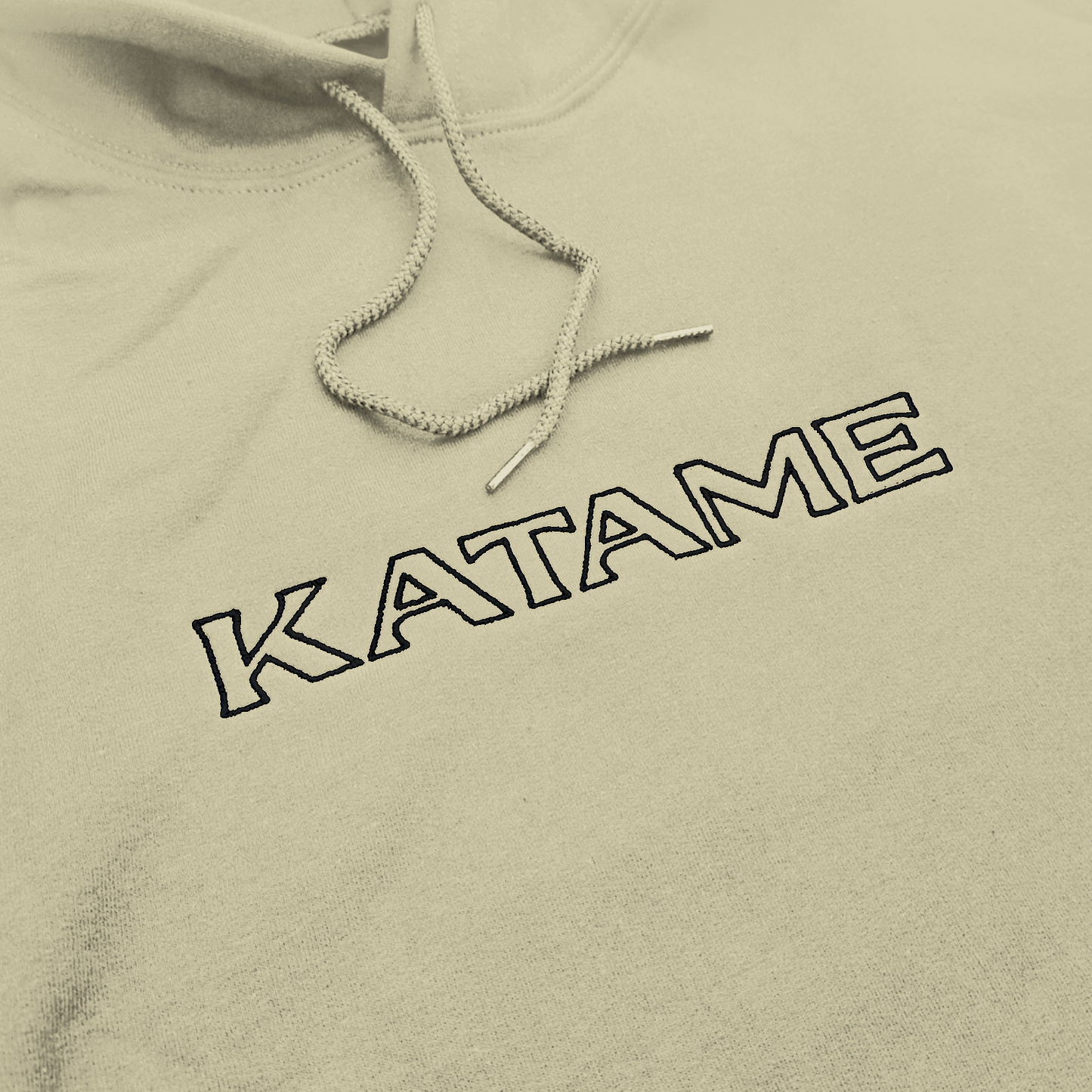 'KATAME' Embroidered Hoodie - Sand & Black