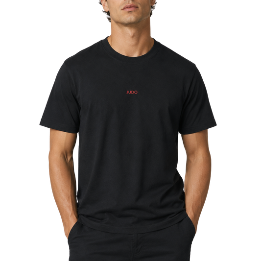 'Judo' Embroidered T-shirt - Black & Red