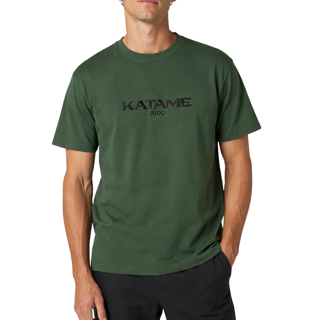 'KATAME' Embroidered T-shirt - Military Green & Black