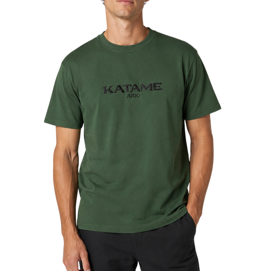 'KATAME' Embroidered T-shirt - Military Green & Black