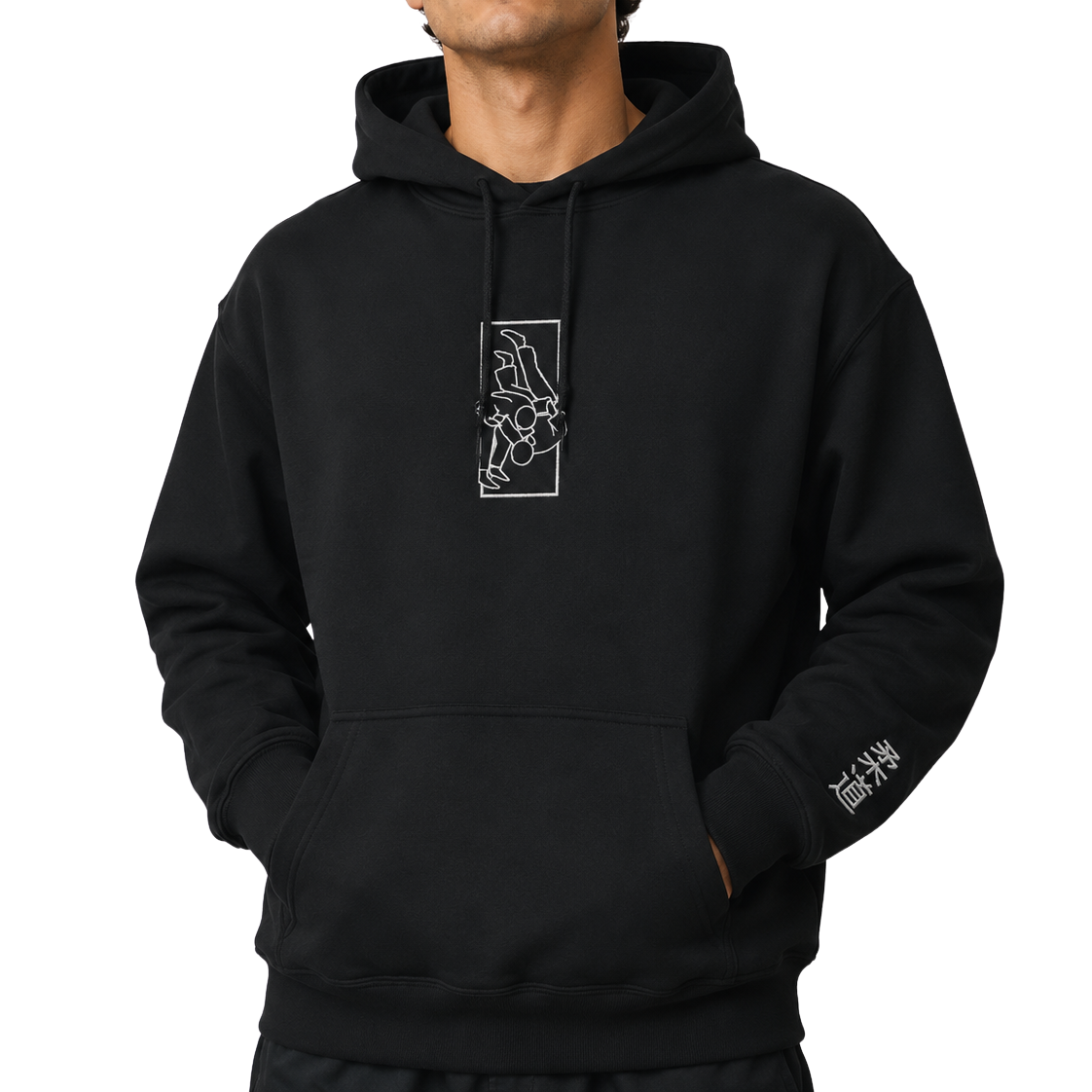 'Tachi' Embroidered Hoodie - Black & White