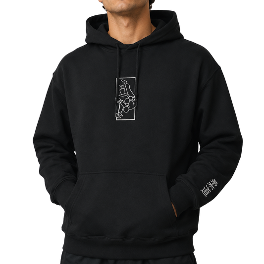 'Tachi' Embroidered Hoodie - Black & White