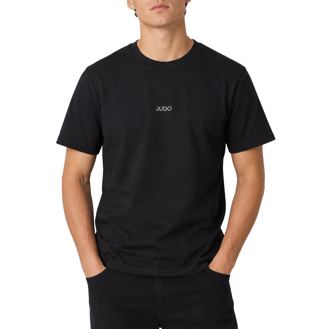 'Judo' Embroidered T-shirt - Black & White