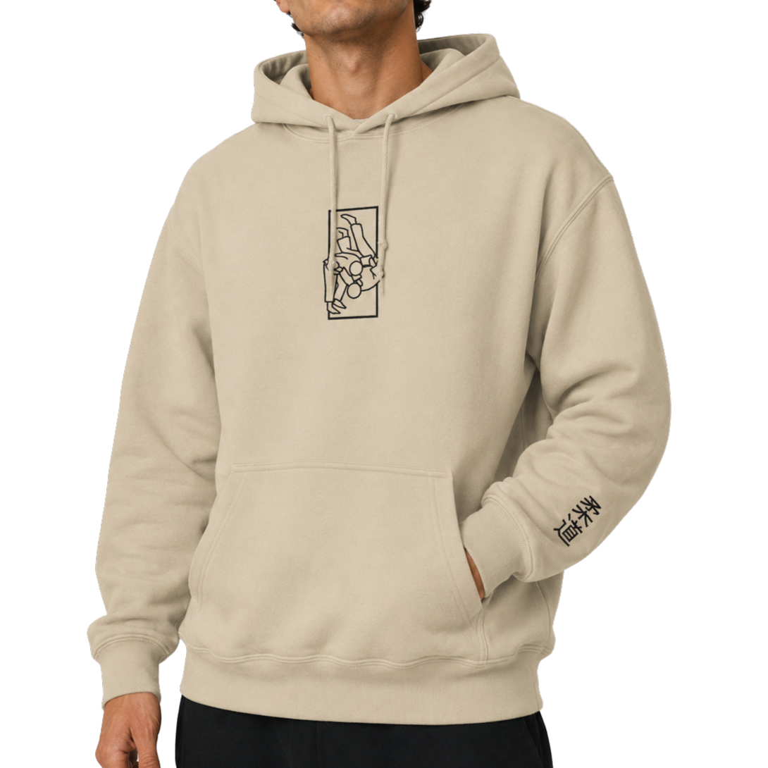 'Tachi' Embroidered Hoodie - Sand & Black