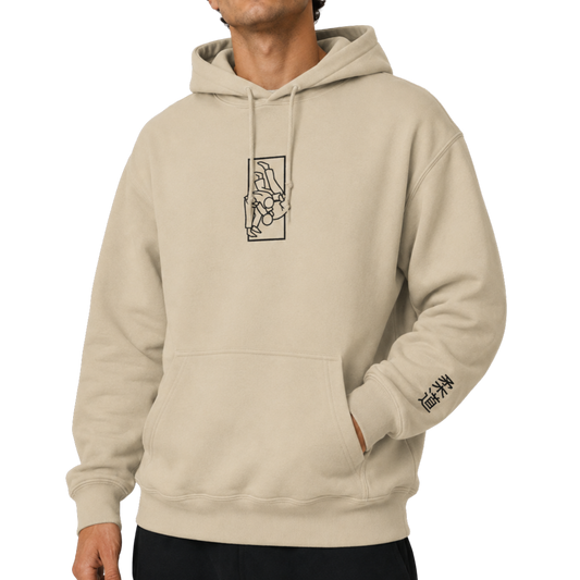 'Tachi' Embroidered Hoodie - Sand & Black