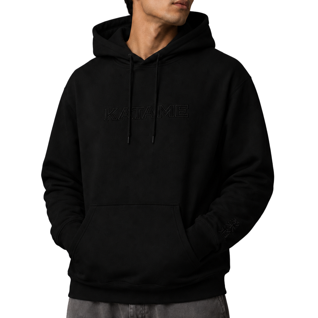 'KATAME' Embroidered Hoodie - All Black