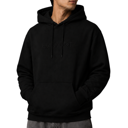 'KATAME' Embroidered Hoodie - All Black