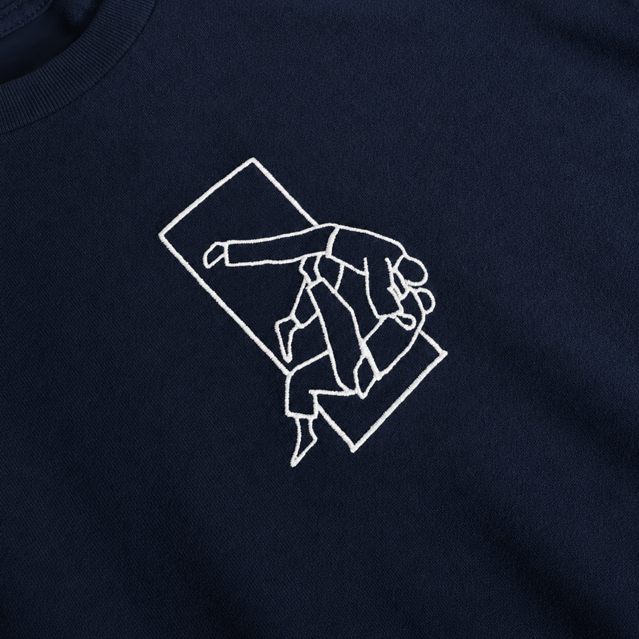 'Sutemi' Embroidered T-shirt - Navy & White